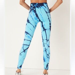 Pink VS Sky Spiral Tie Dye Blue Seamless High Waist Full Length Legging